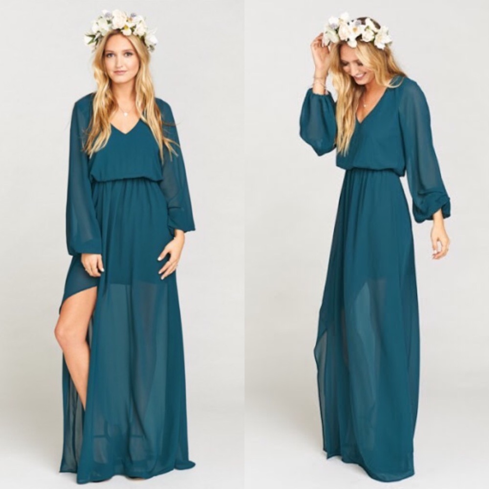 Show Me Your Mumu | Jocelyn Deep Jade Maxi Bridal Dress
